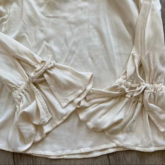 Others Follow Self Tie Cold  Shoulder Ruffle Sleeve Blouse - Picture 9 of 13